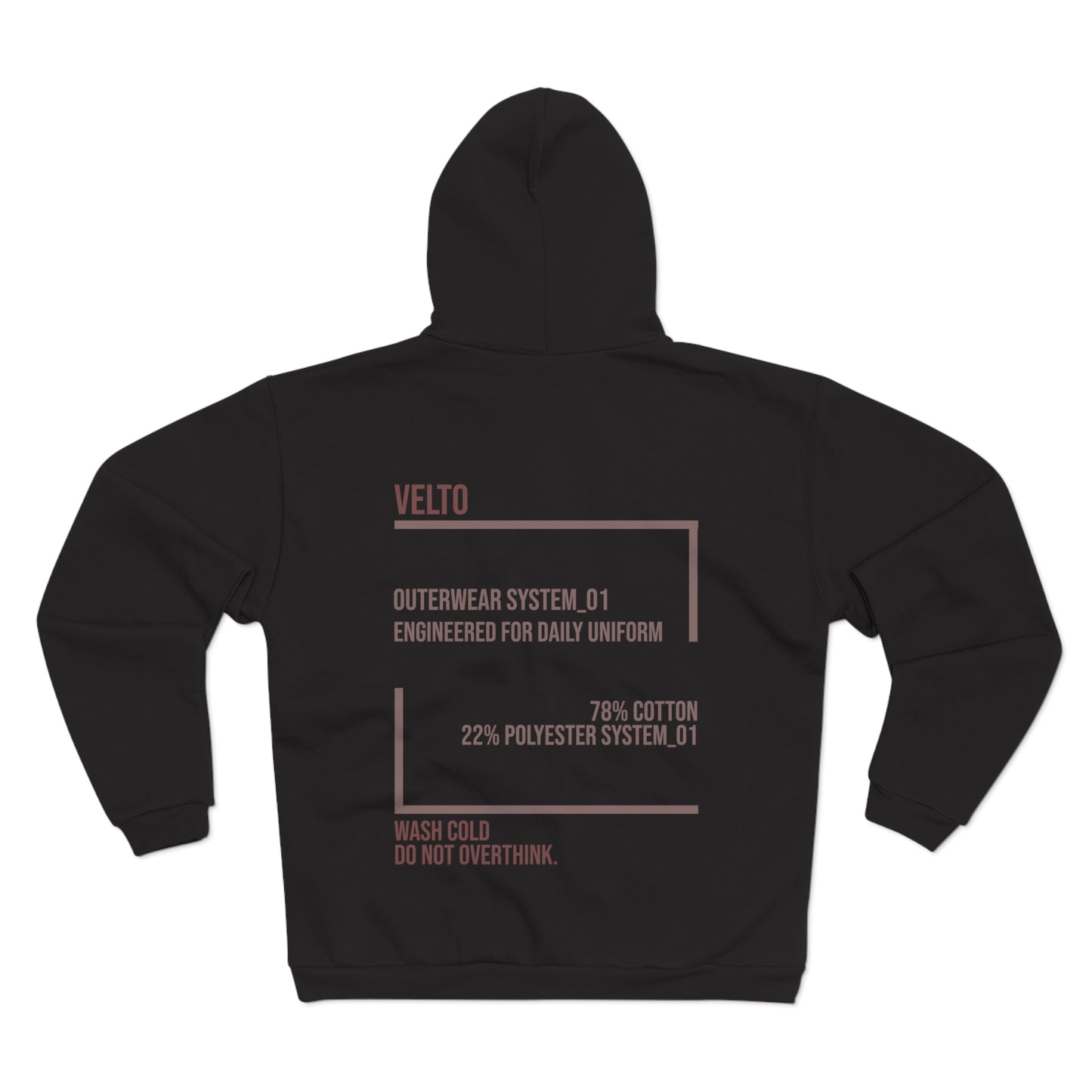 VELTO Portrait Zip Hoodie — "OUTWEAR SYSTEM_01"