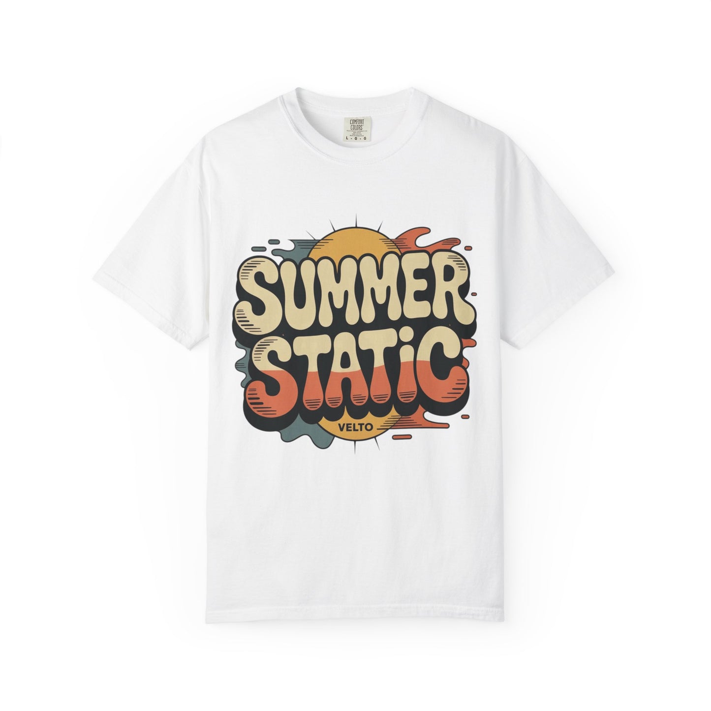 Summer Static T-Shirt — Retro Sunset Graphic Tee