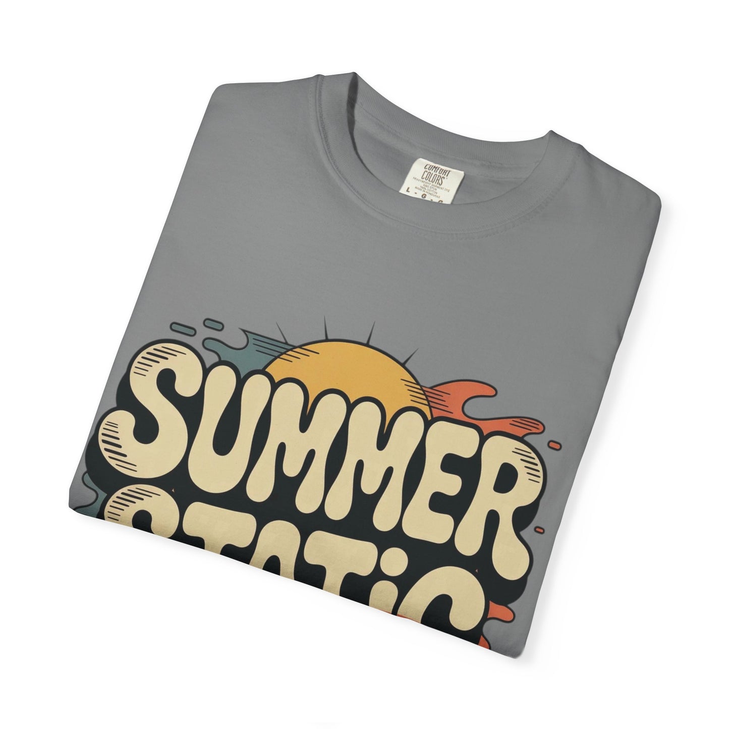 Summer Static T-Shirt — Retro Sunset Graphic Tee