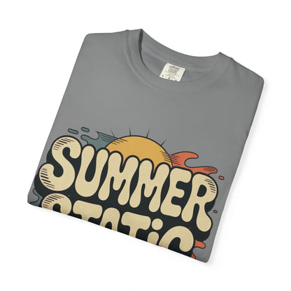 Summer Static T-Shirt — Retro Sunset Graphic Tee