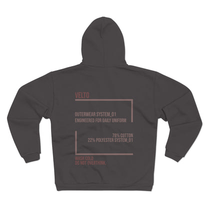 Velto Portrait Zip Hoodie — "OUTWEAR SYSTEM_01"