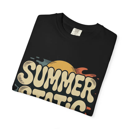 Summer Static T-Shirt — Retro Sunset Graphic Tee