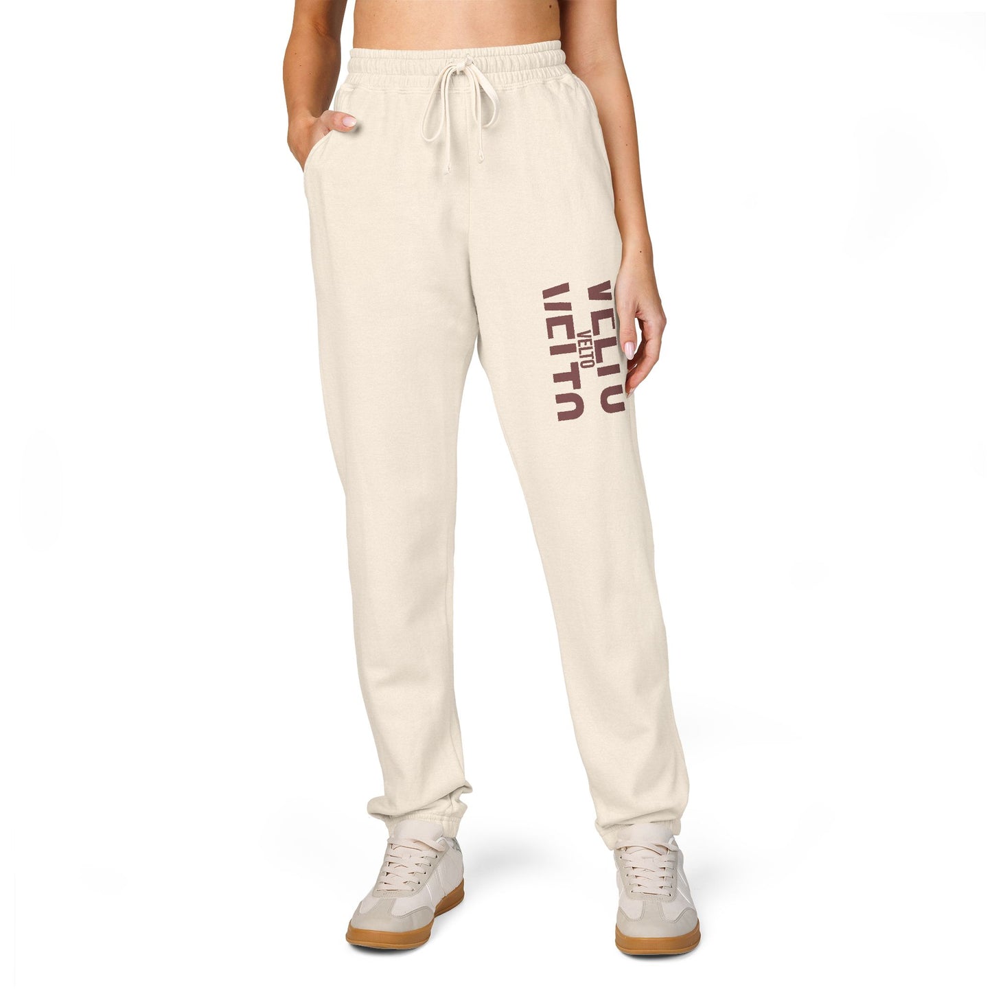 Garment-Dyed Fleece Sweatpants — "VELTO" Collection