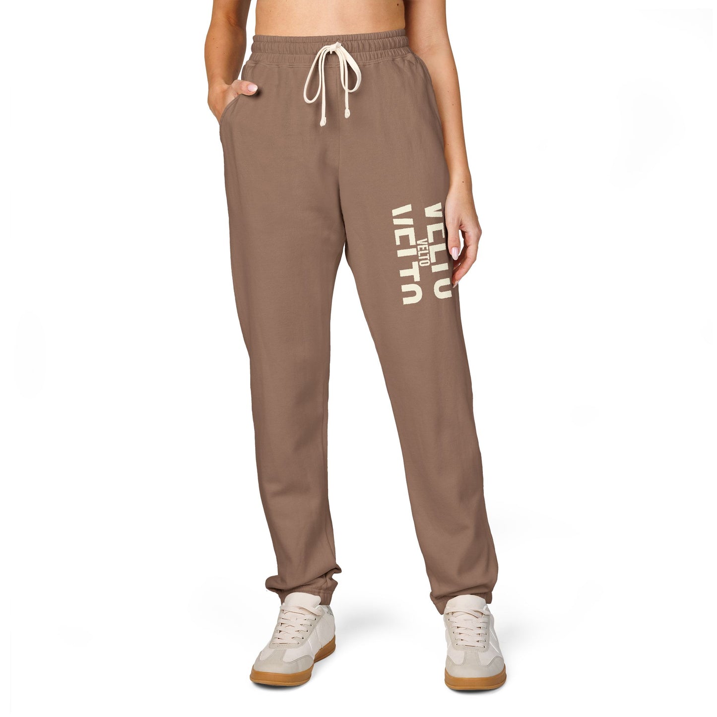 Garment-Dyed Fleece Sweatpants — "VELTO" Collection