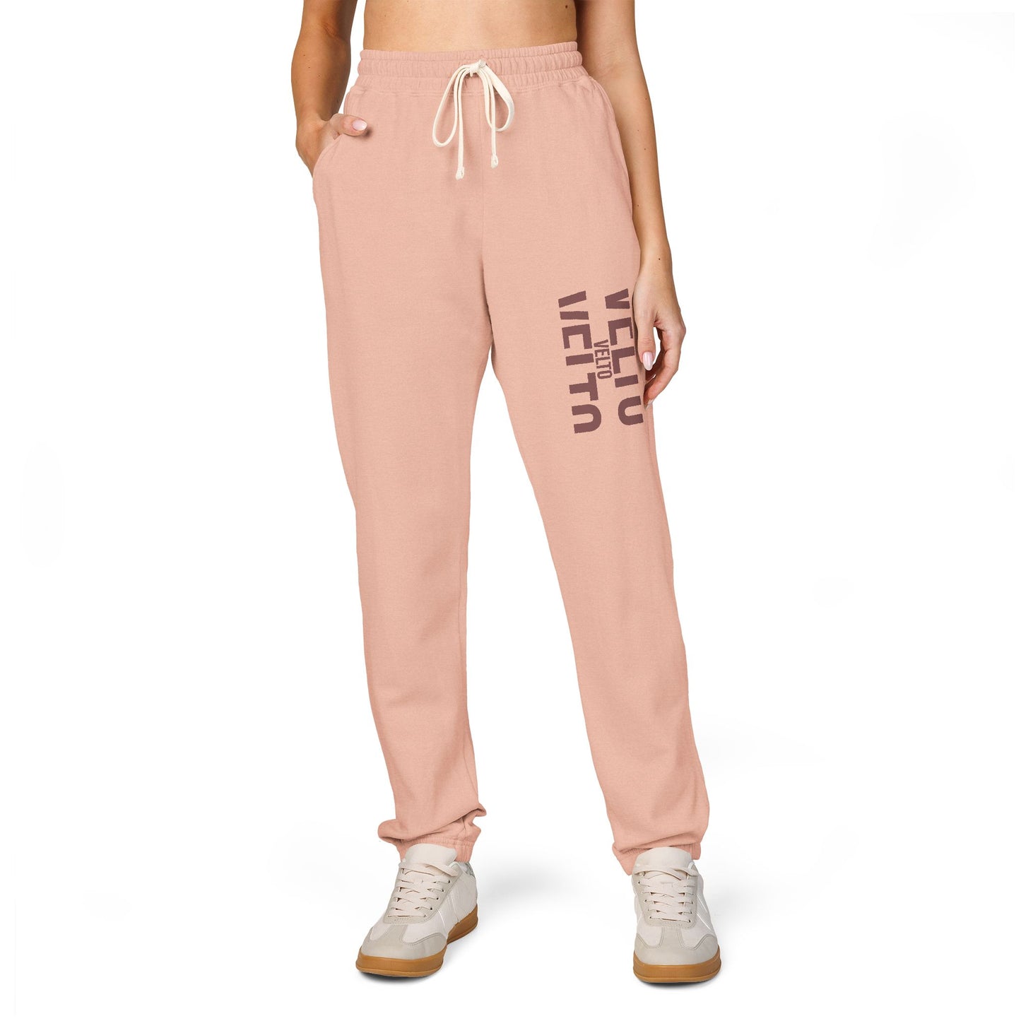 Garment-Dyed Fleece Sweatpants — "VELTO" Collection