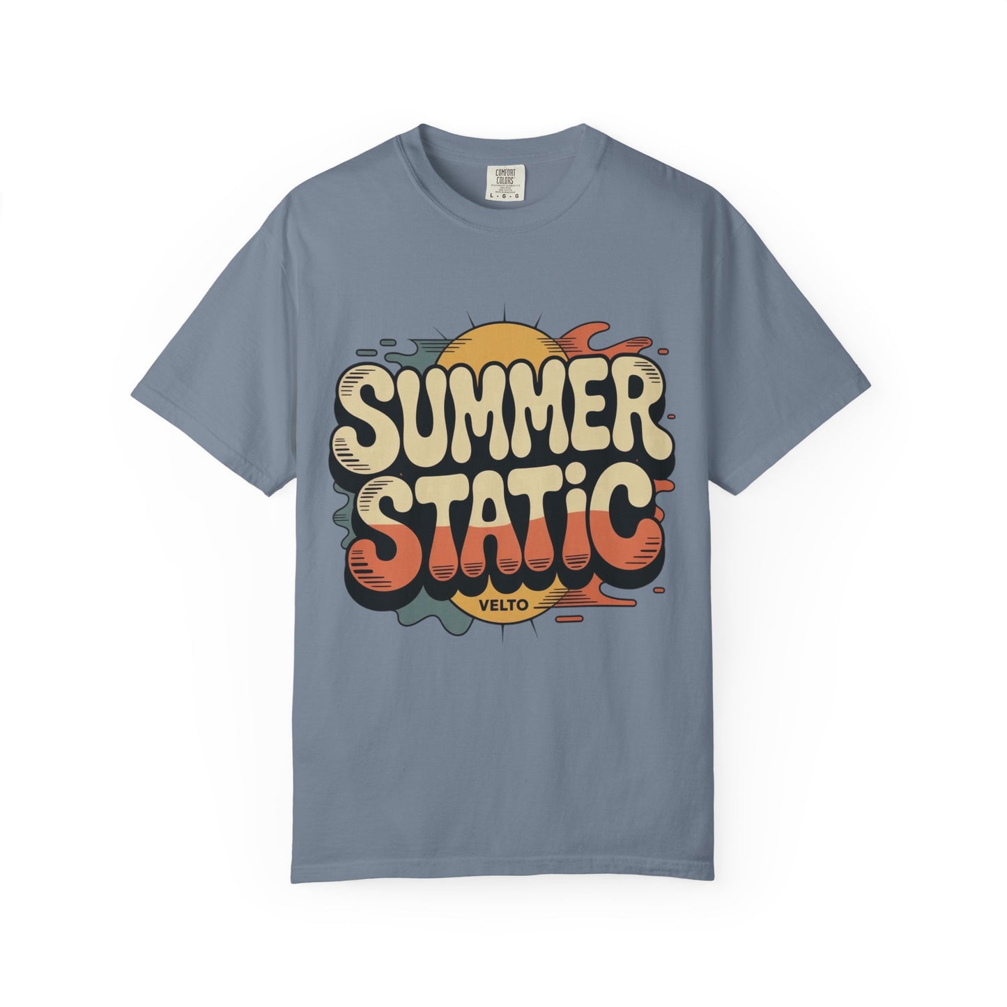 Summer Static T-Shirt — Retro Sunset Graphic Tee