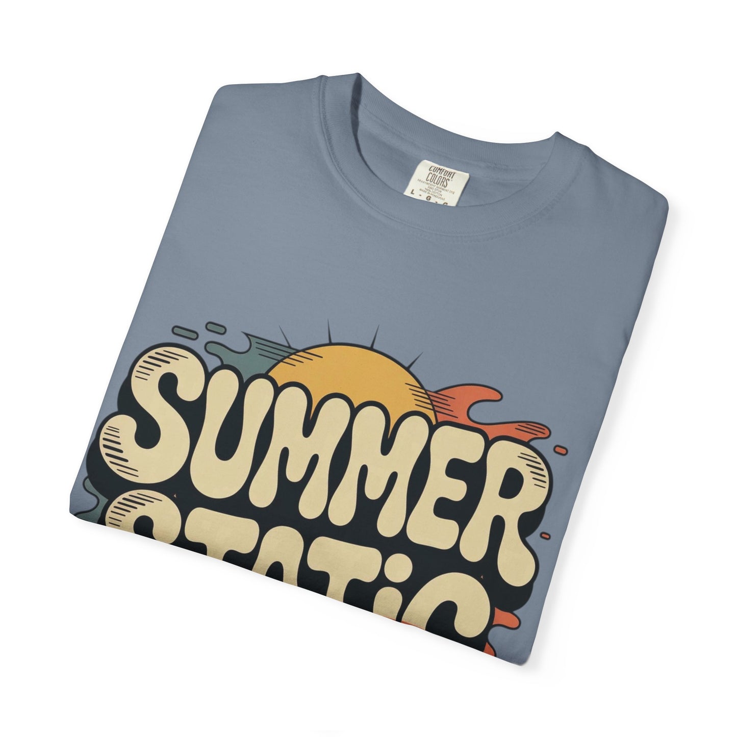 Summer Static T-Shirt — Retro Sunset Graphic Tee