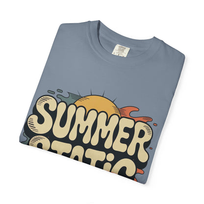 Summer Static T-Shirt — Retro Sunset Graphic Tee