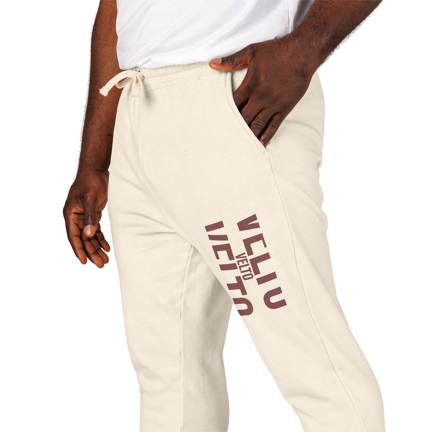 Garment-Dyed Fleece Sweatpants — "VELTO" Collection