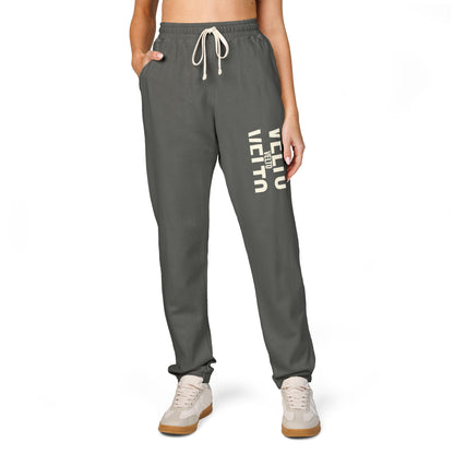 Garment-Dyed Fleece Sweatpants — "VELTO" Collection