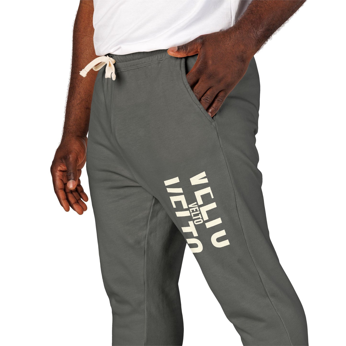 Garment-Dyed Fleece Sweatpants — "VELTO" Collection