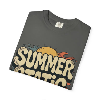 Summer Static T-Shirt — Retro Sunset Graphic Tee