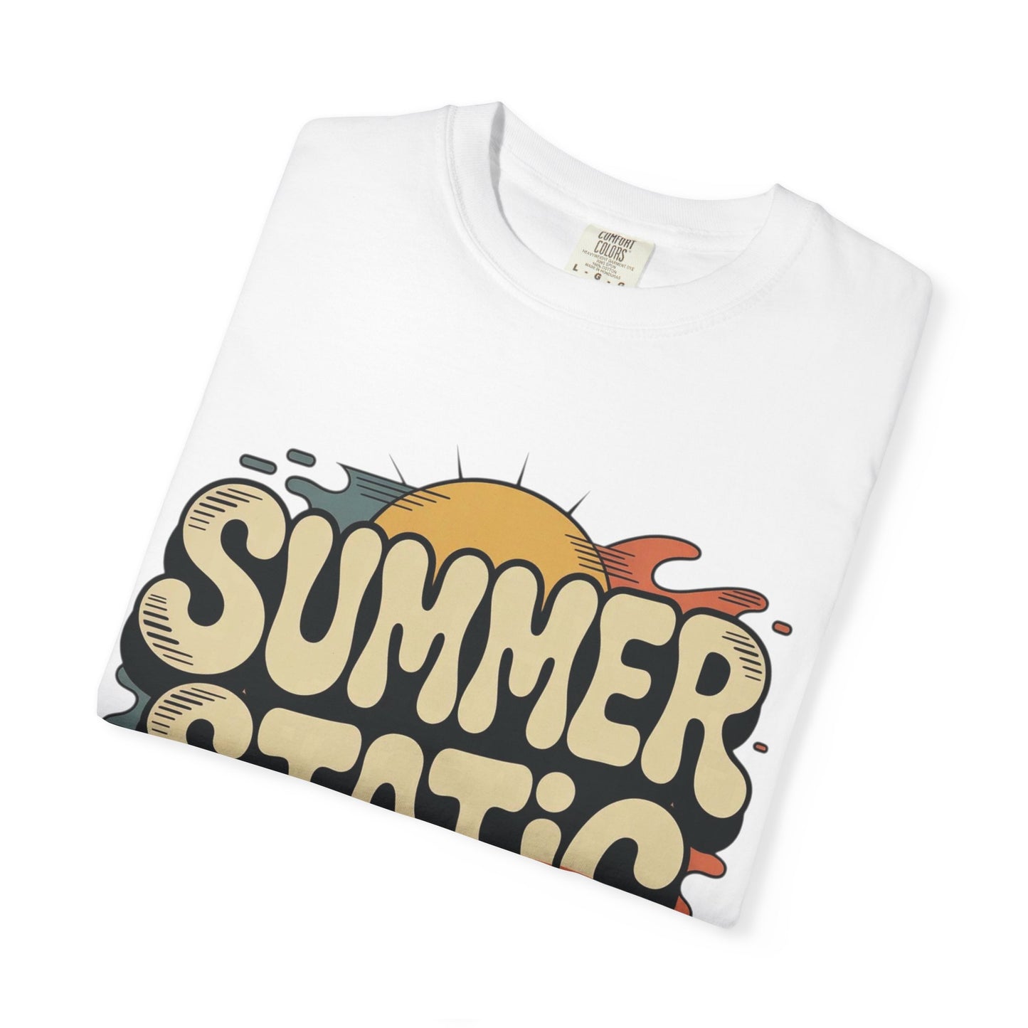 Summer Static T-Shirt — Retro Sunset Graphic Tee