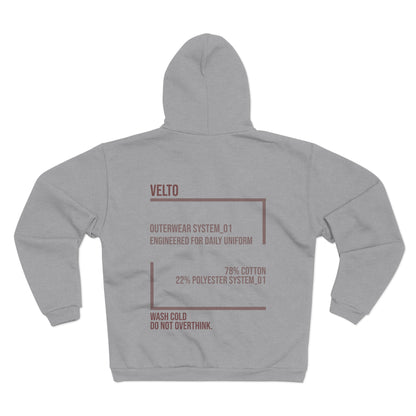 Velto Portrait Zip Hoodie — "OUTWEAR SYSTEM_01"
