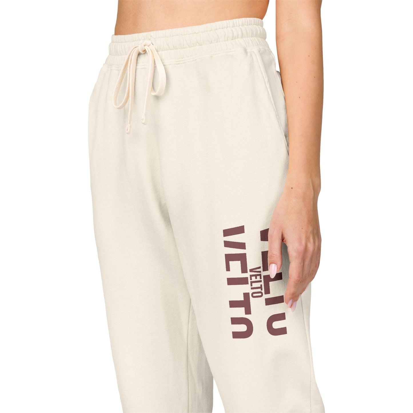 Garment-Dyed Fleece Sweatpants — "VELTO" Collection