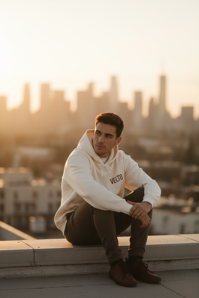 Cream Hoodie Lifestyle
